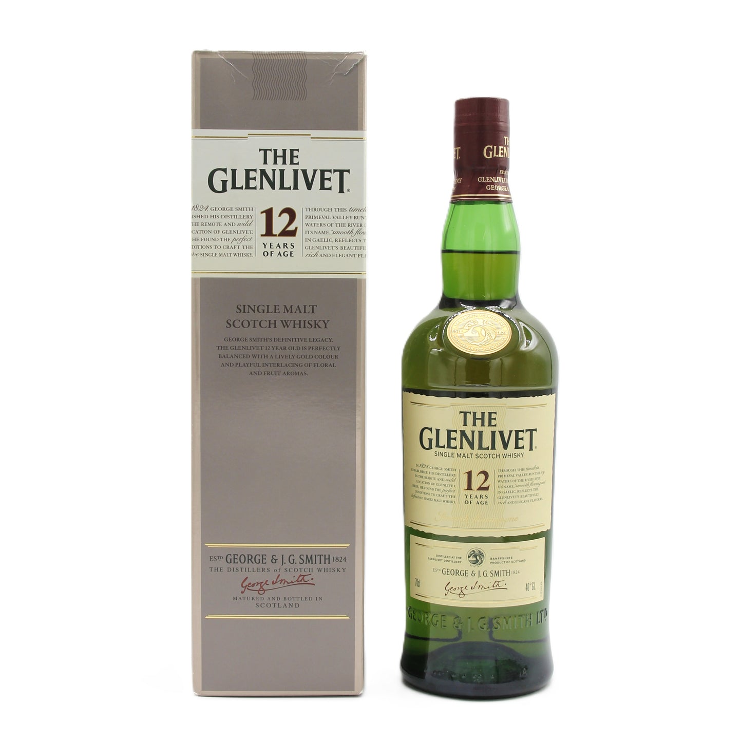 ザ・グレンリベット 12年 THE GLENLIVET 12YEARS シングルモルト スコッチ ウイスキー 40% 700ml 箱付き ※難有