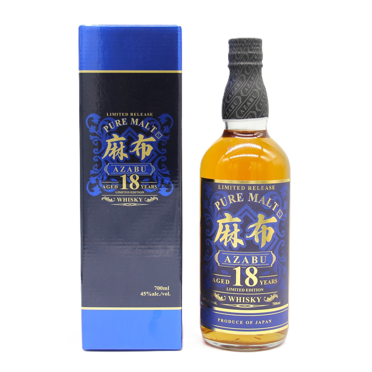 玉泉堂酒造 麻布 AZABU 18年 リミテッド エディション ピュアモルト ウイスキー 45% 700ml 箱付き