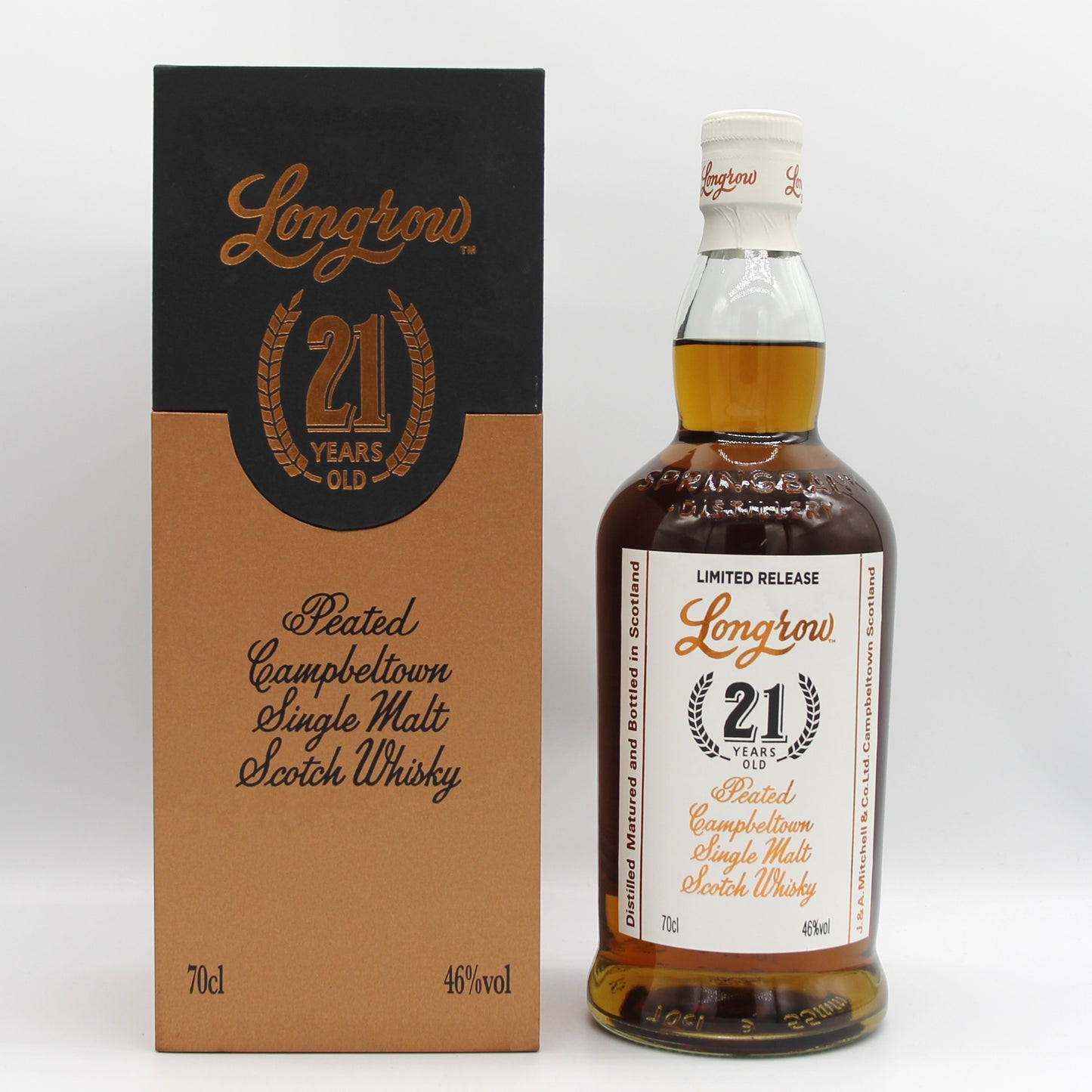 SPRINGBANK スプリングバンク ロングロウ 21年 スコッチ ウイスキー Longrow 46% 700ml 箱付き