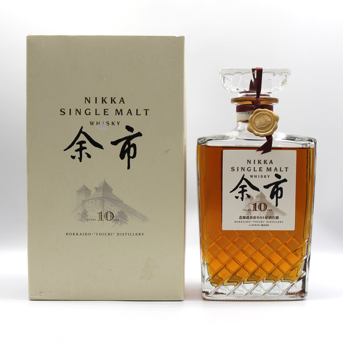 ニッカ ウイスキー シングルモルト 余市10年 北海道余市モルト原酒仕様 角瓶 43% 700ml 箱付き