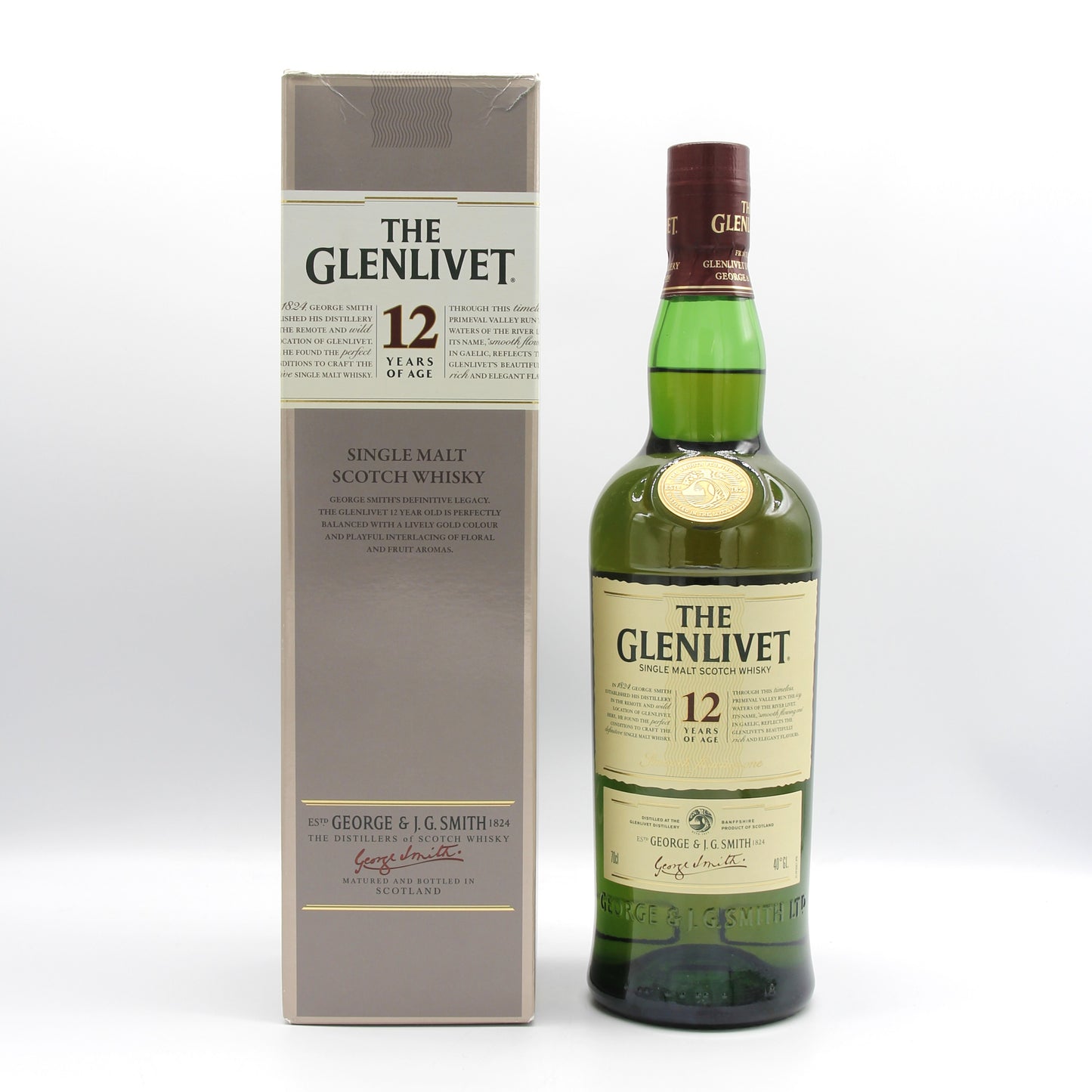 ザ・グレンリベット 12年 THE GLENLIVET 12YEARS シングルモルト スコッチ ウイスキー 40% 700ml 箱付き ※難有