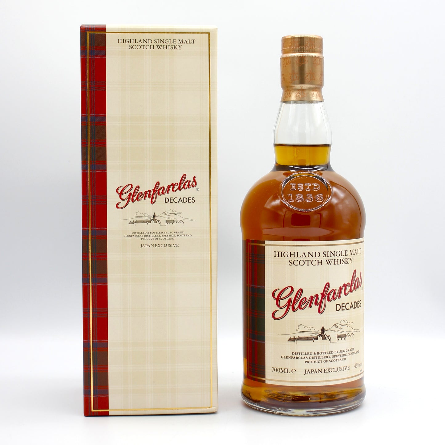 グレンファークラス ディケイズ シングルモルト スコッチ ウイスキー Glenfarclas HIGLAND SINGLE MALT SCOTCH WHISKY 43% 700ml 箱付き