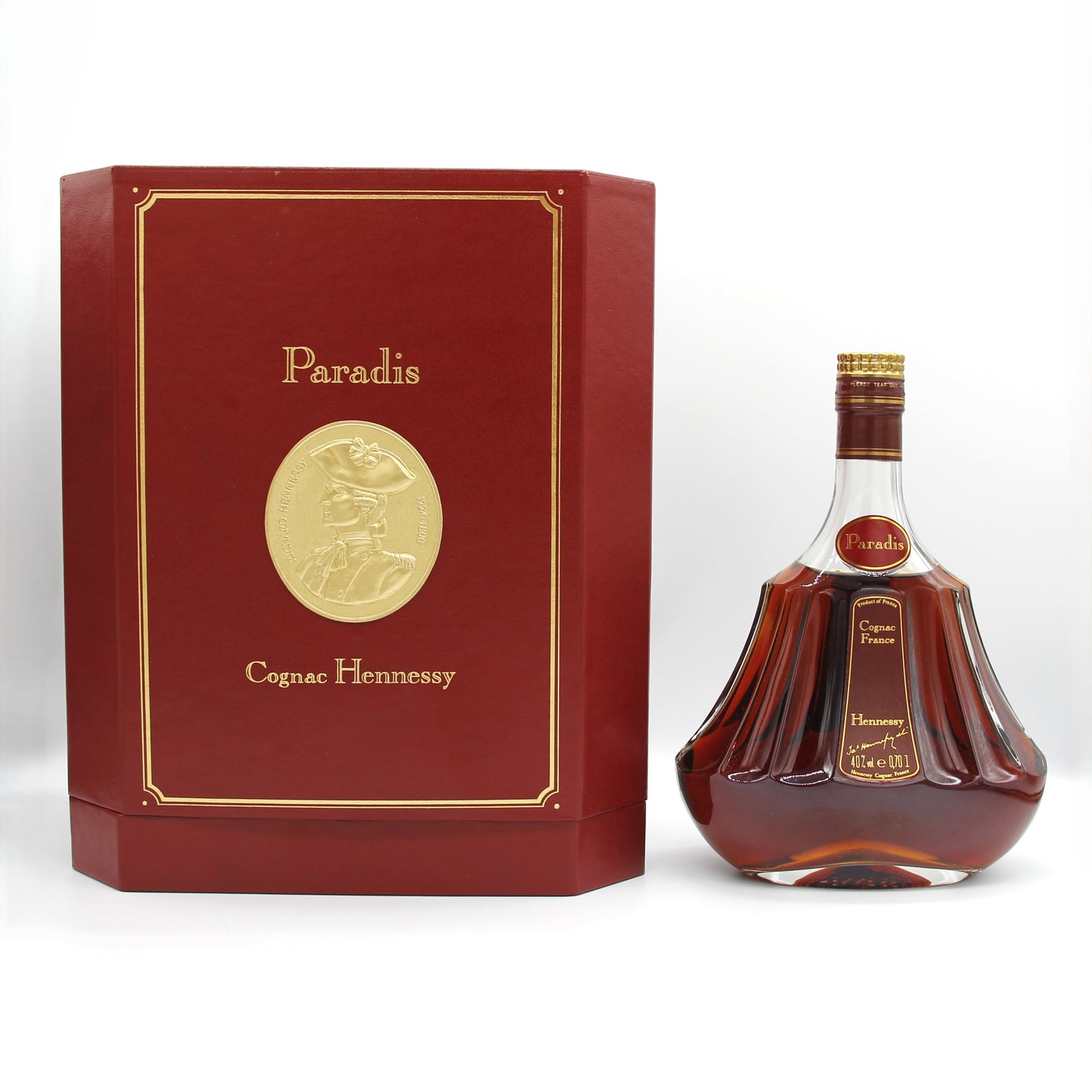 ヘネシー Hennessy paradis パラディ コニャック 旧ボトル 金キャップ クリアボトル 40% 700ml 箱付き