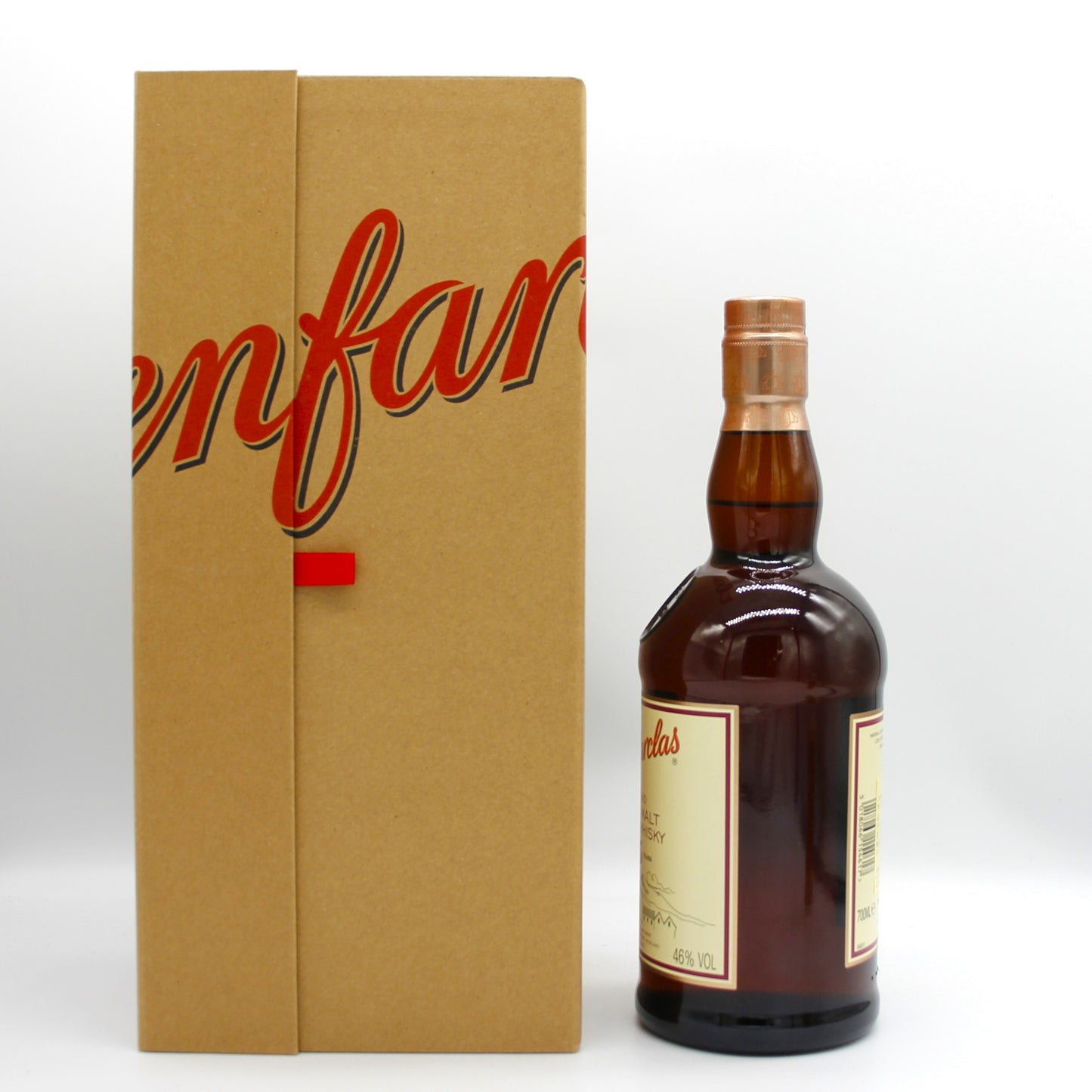 Glenfarclas グレンファークラス ハイランド シングルモルト スコッチ ウイスキー 15年 46% 700ml + 25年 43% 50ml 箱付き ※難有(105カスクストレングス不足)