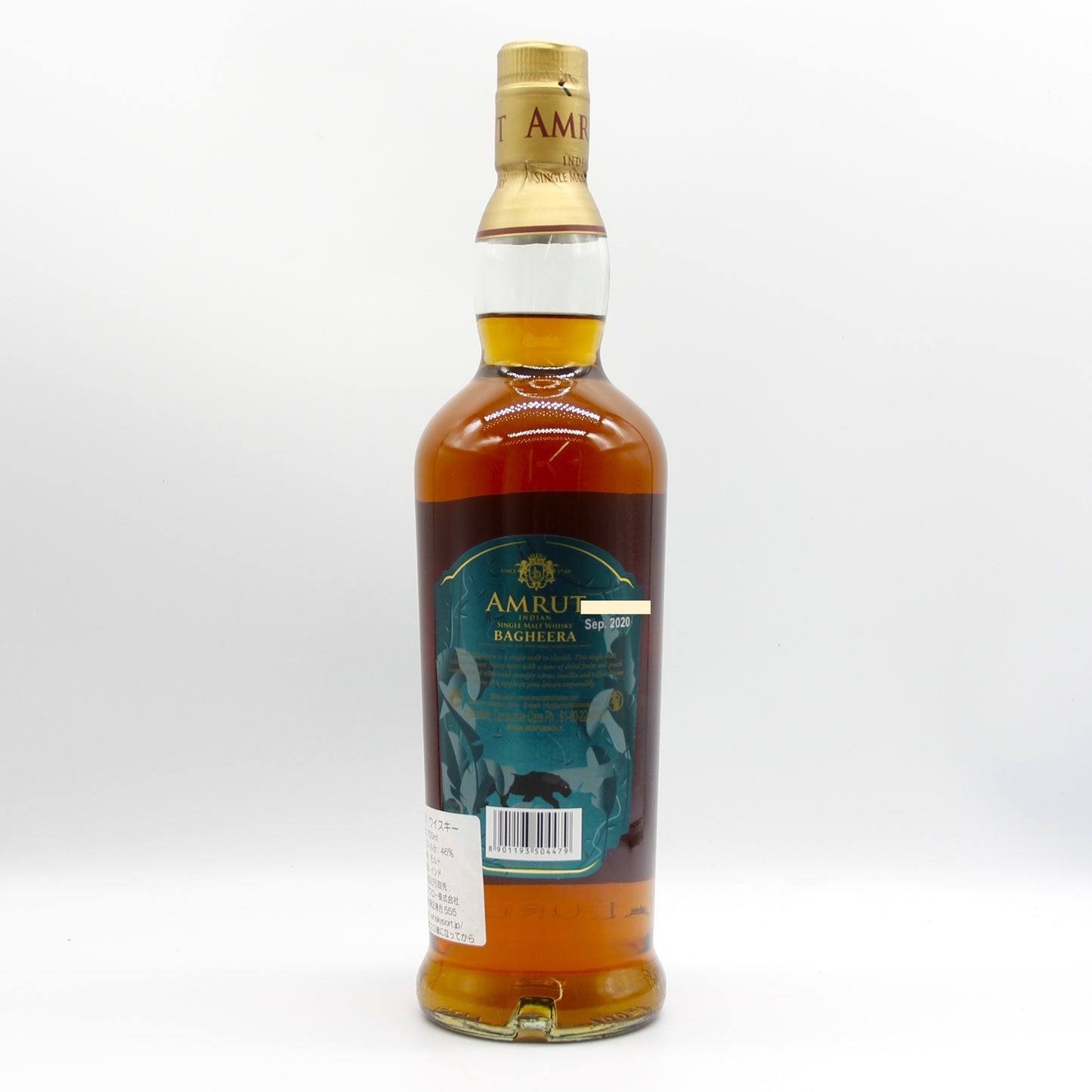 AMRUT INDIAN SINGLE MALT WHISKY BAGHEERA SHERRRY CASK FINISH アムルット インディアン シングルモルト ウイスキー バギーラ シェリーカスク フィニッシュ 46% 700ml 箱付き