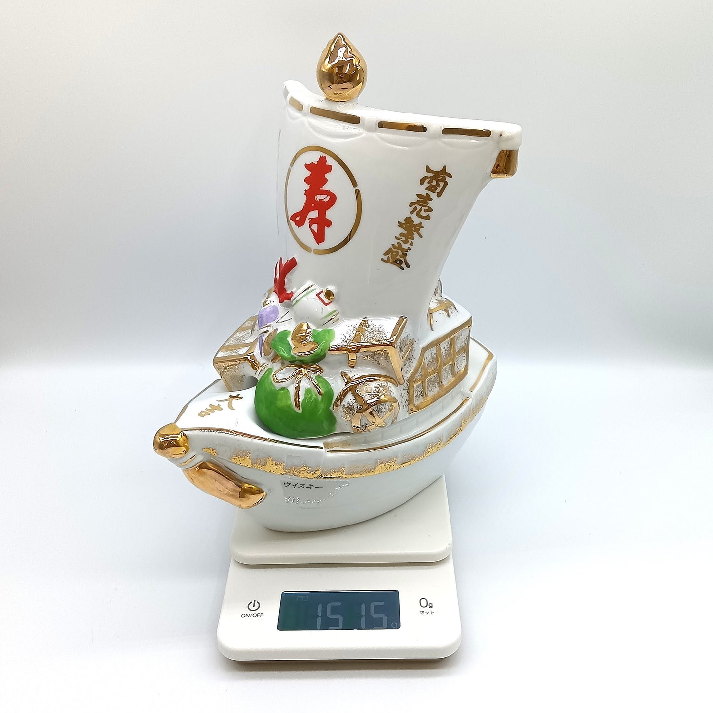 サントリー ピュアモルトウイスキー山崎 商売繁盛 船型陶器ボトル 43% 600ml 箱付き