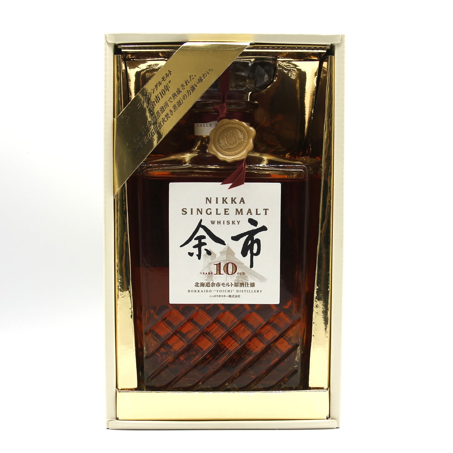 ニッカ ウイスキー シングルモルト 余市10年 北海道余市モルト原酒仕様 角瓶 43% 700ml 箱付き