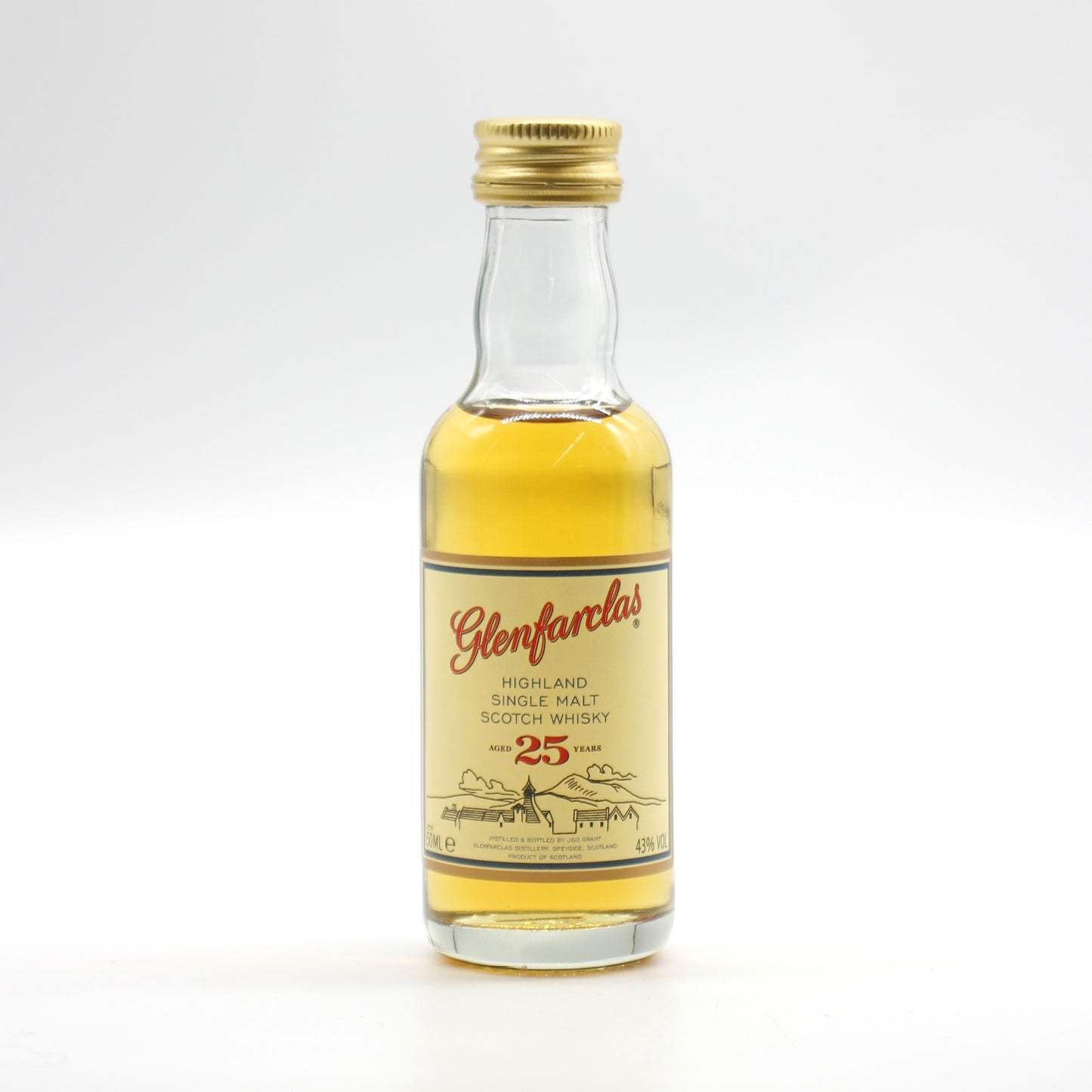 Glenfarclas グレンファークラス ハイランド シングルモルト スコッチ ウイスキー 15年 46% 700ml + 25年 43% 50ml 箱付き ※難有(105カスクストレングス不足)