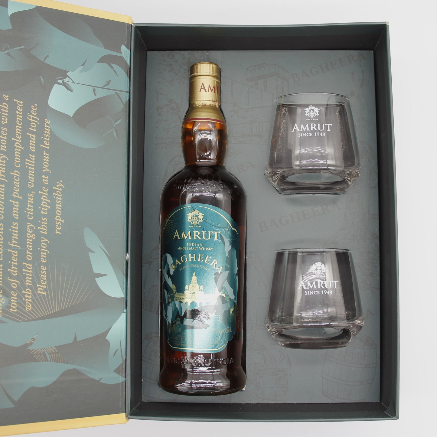AMRUT INDIAN SINGLE MALT WHISKY BAGHEERA SHERRRY CASK FINISH アムルット インディアン シングルモルト ウイスキー バギーラ シェリーカスク フィニッシュ 46% 700ml 箱付き