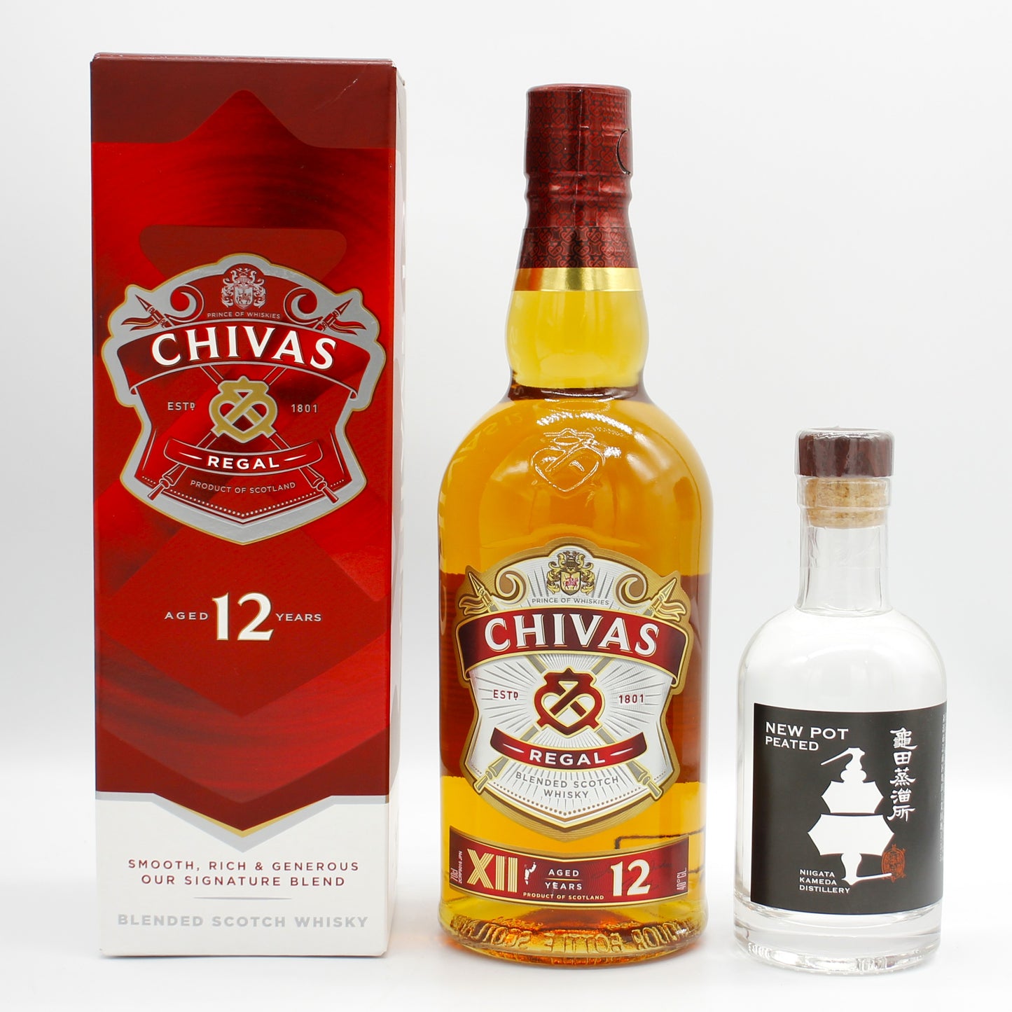 シーバス リーガル 12年 ブレンデッド スコッチ ウイスキー 40% 700ml 箱付き+亀田蒸溜所 NEW POT PEATED ウイスキー 60% 200ml 箱無し 2本セット