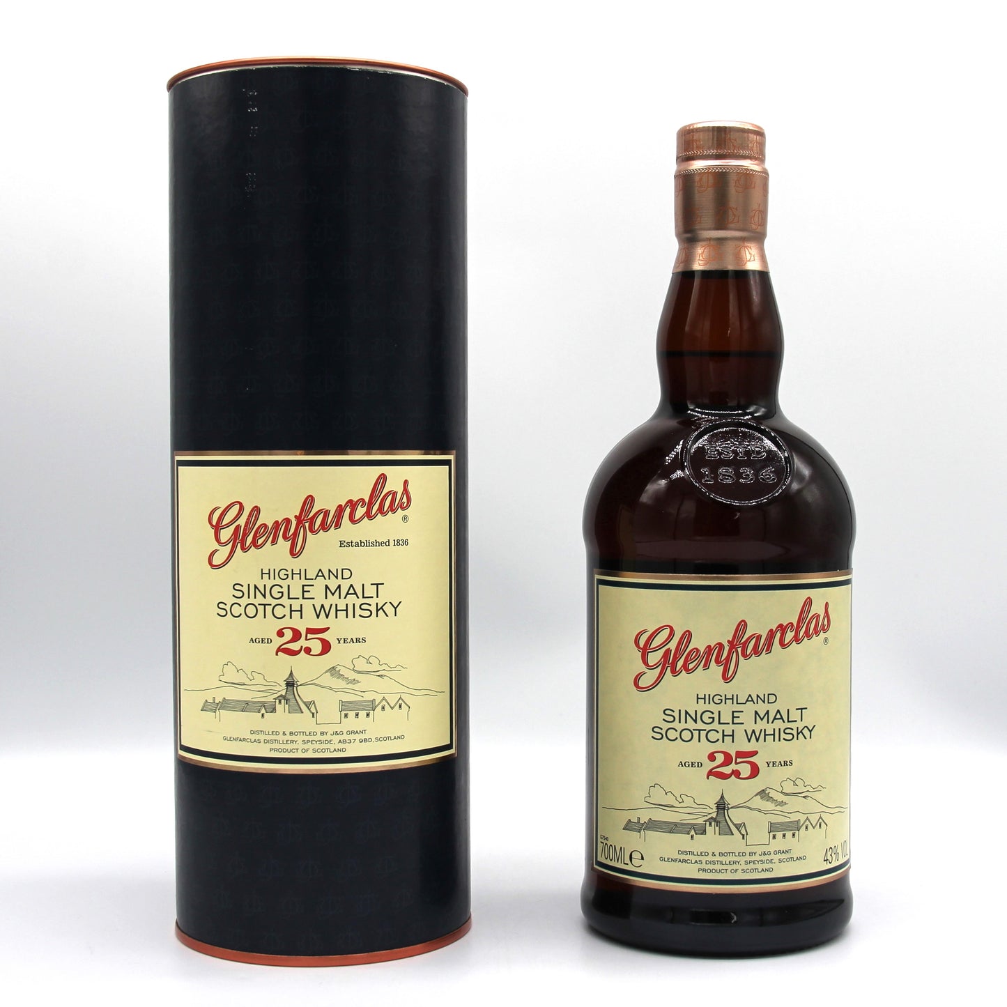 グレンファークラス 25年 シングルモルトウイスキー Glenfarclas HIGLAND SINGLE MALT SCOTCH WHISKY 43% 700ml 箱付き