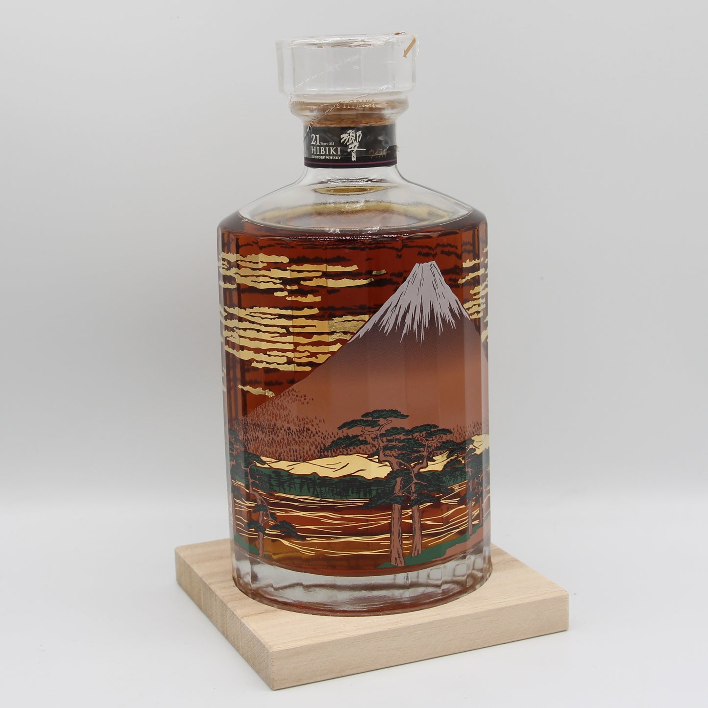 サントリー ウイスキー 響21年 意匠ボトル 富士風雲図 2015 43% 700ml 箱付き (1)