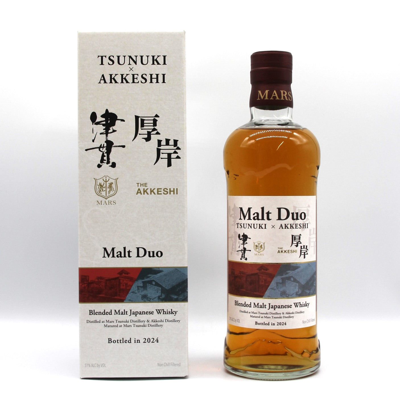 厚岸 マルスウイスキー モルトデュオ 津貫×厚岸 2024 51% 700ml 箱付き