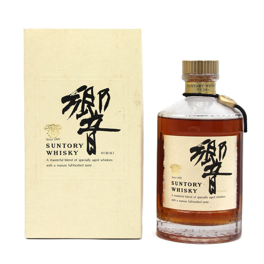サントリー ウイスキー 響 旧ラベル 裏ゴールド 金キャップ 金花 43% 700ml 箱付き ※難有（2）