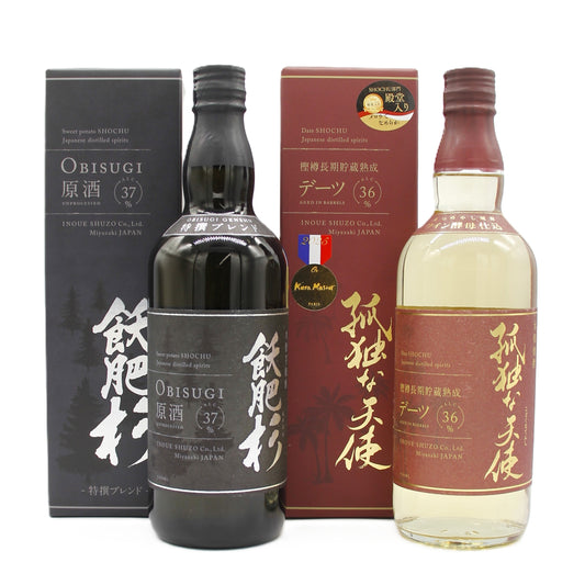井上酒造 本格焼酎 芋焼酎 飫肥杉 OBISUGI 原酒特撰ブレンド / デーツ焼酎 孤独な天使 720ml 箱付き 飲み比べ 2本セット