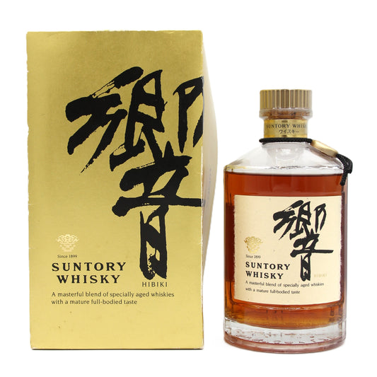 サントリー ウイスキー 響 旧ラベル 裏ゴールド 金キャップ 金花 43% 700ml 箱付き ※難有（1）