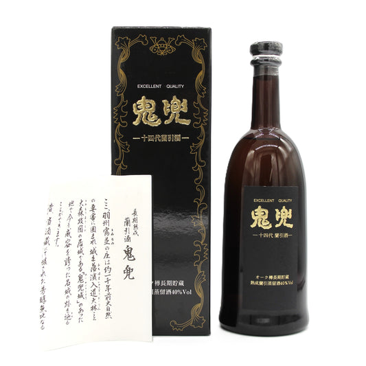 高木酒造 十四代 本格焼酎 蘭引酒 鬼兜 オーク樽長期貯蔵 熟成蘭引蒸留酒 米焼酎 40% 720ml 箱付き