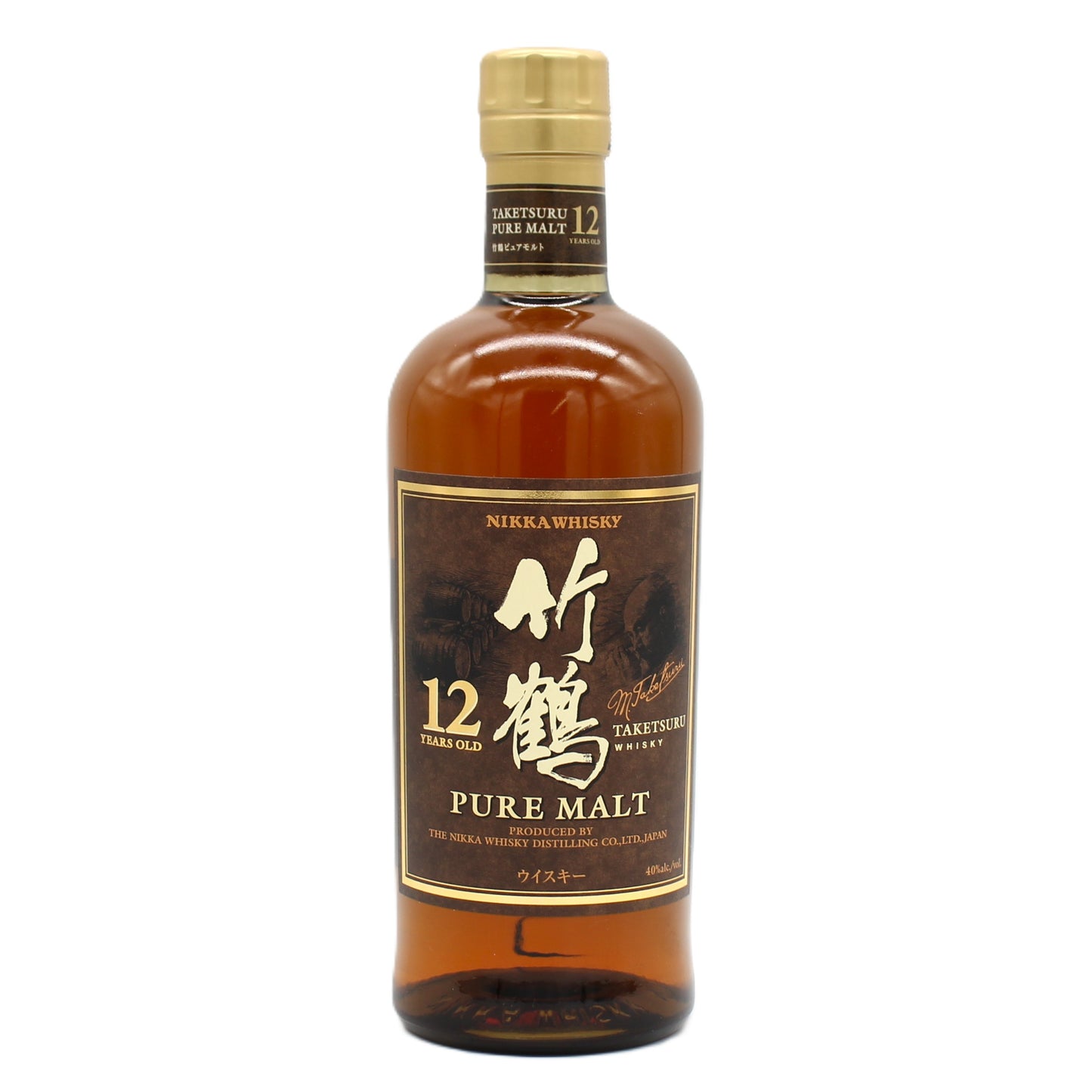 ニッカ ウイスキー ピュアモルト 竹鶴 12年 スリムボトル 新ラベル 40% 700ml 箱無し