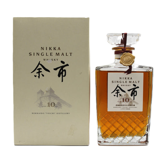 ニッカ ウイスキー シングルモルト 余市10年 北海道余市モルト原酒仕様 角瓶 43% 700ml 箱付き