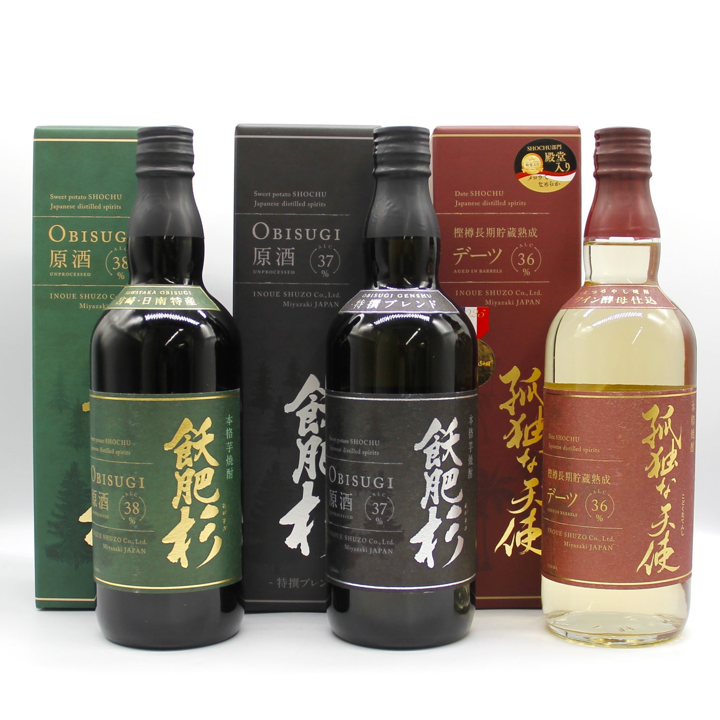 井上酒造 本格焼酎 飫肥杉 OBISUGI 原酒 / 原酒特撰ブレンド / 孤独な天使 720ml 箱付き 芋焼酎 デーツ焼酎 飲み比べ 3本セット