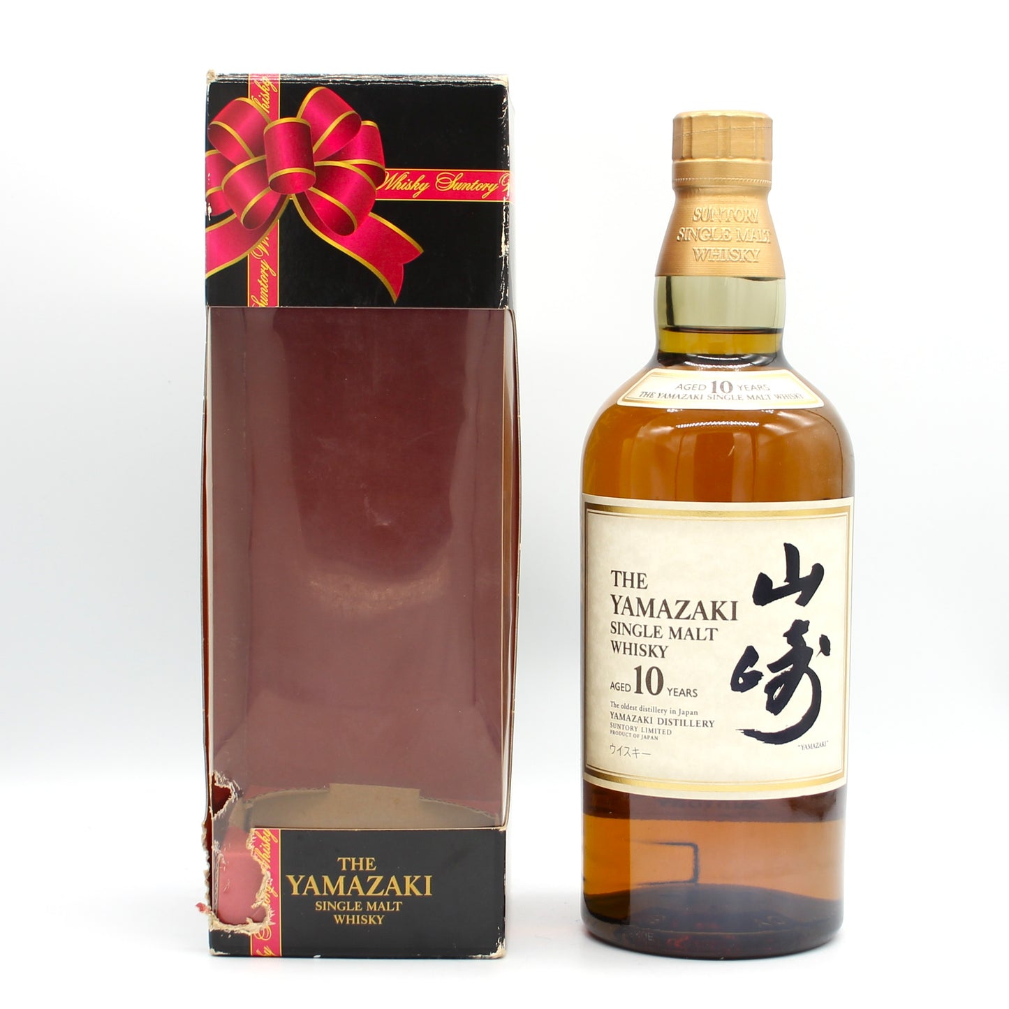 サントリー シングルモルト ウイスキー 山崎 10年 ホワイトラベル 40% 700ml ギフトボックス付き ※難有