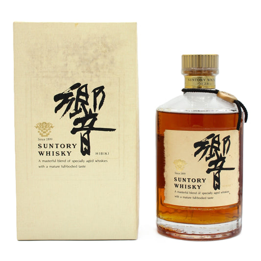 サントリー ウイスキー 響 旧ラベル 裏ゴールド 金キャップ 金花 43% 700ml 箱付き ※難有（2）