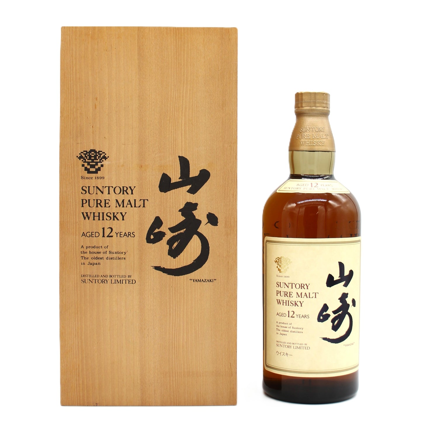 サントリー ピュアモルト ウイスキー 山崎12年 旧ボトル 金花 43% 750ml 木箱付き