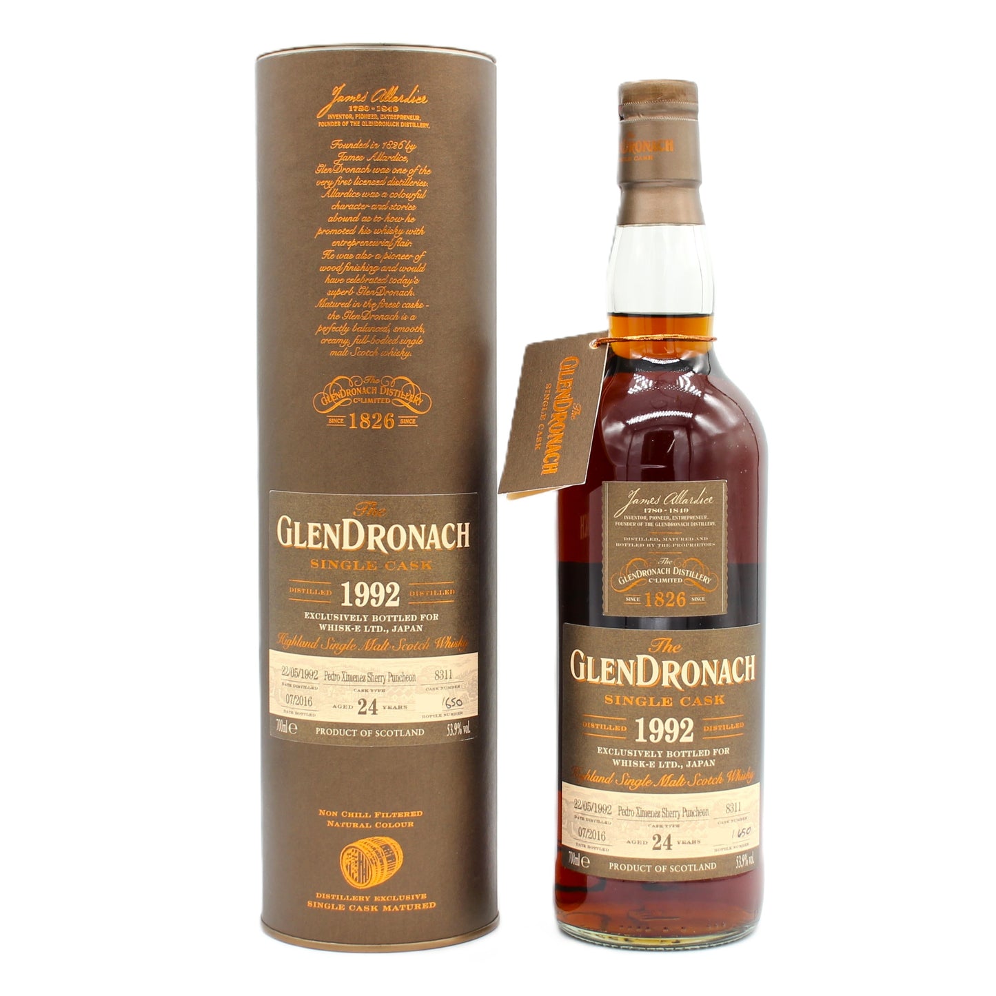 グレンドロナック 24年 1992 Glendronach 24YearsOld シングルカスク シングルモルト スコッチ ウイスキー 53.9％ 700ml 箱付き