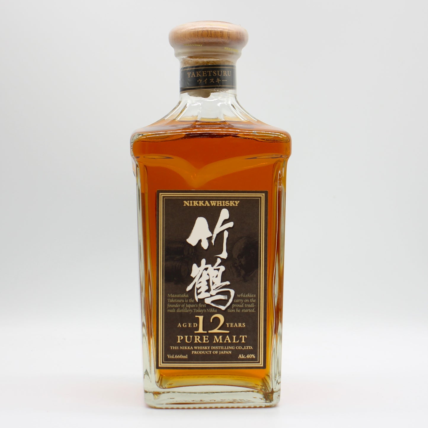 ニッカ ピュアモルト ウイスキー 竹鶴12年 角瓶 40% 660ml 箱無し（2）