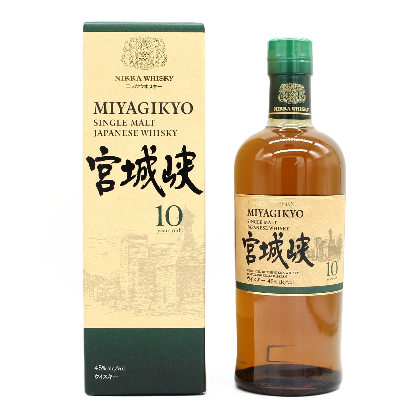 ニッカ ウイスキー シングルモルト 宮城峡 10年 新ボトル 45% 700ml 箱付き