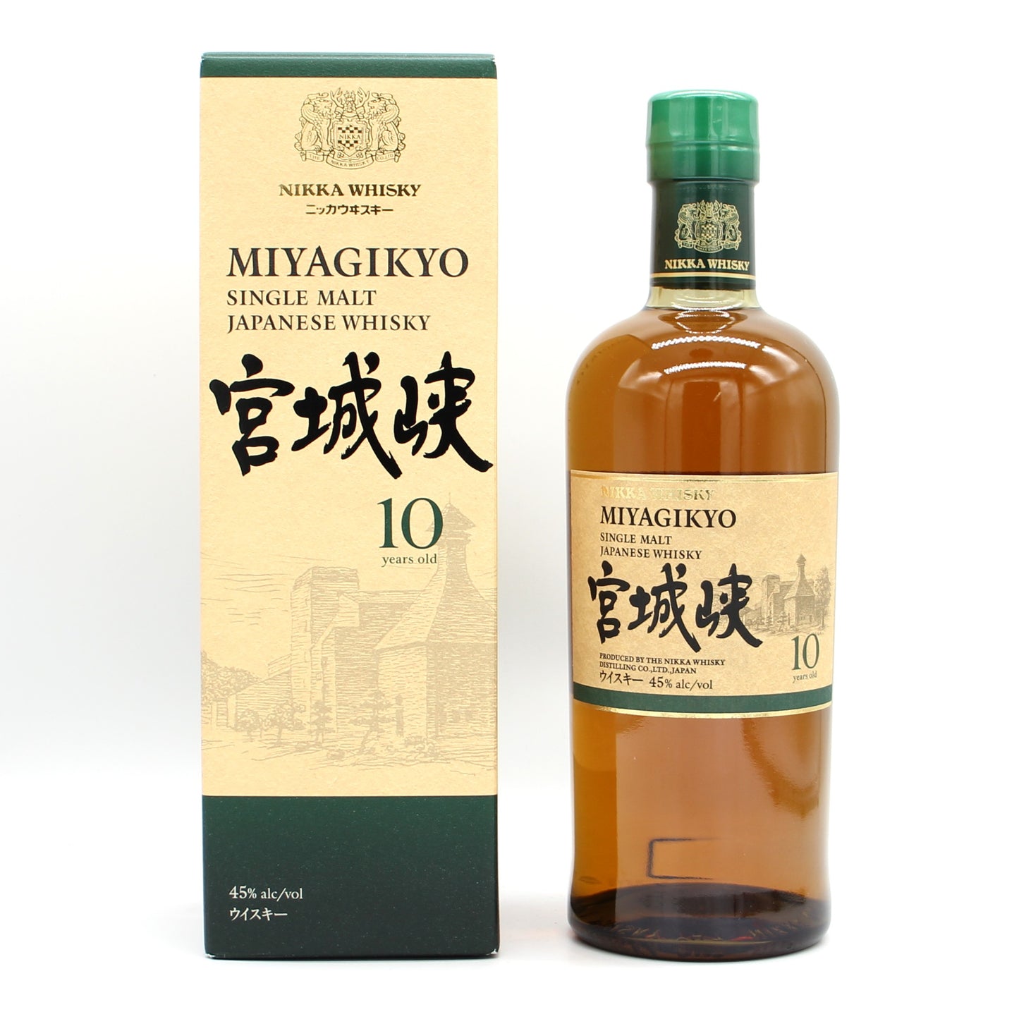 ニッカ ウイスキー シングルモルト 宮城峡 10年 新ボトル 45% 700ml 箱付き
