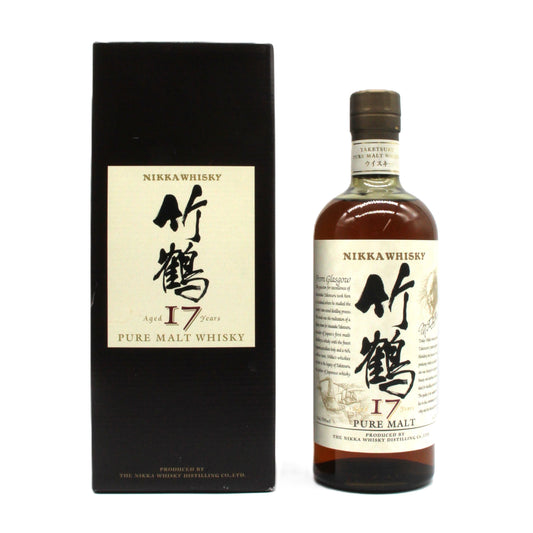 ニッカ ウイスキー 竹鶴 17年 ピュアモルト スリムボトル 旧ラベル 43% 700ml 箱付き