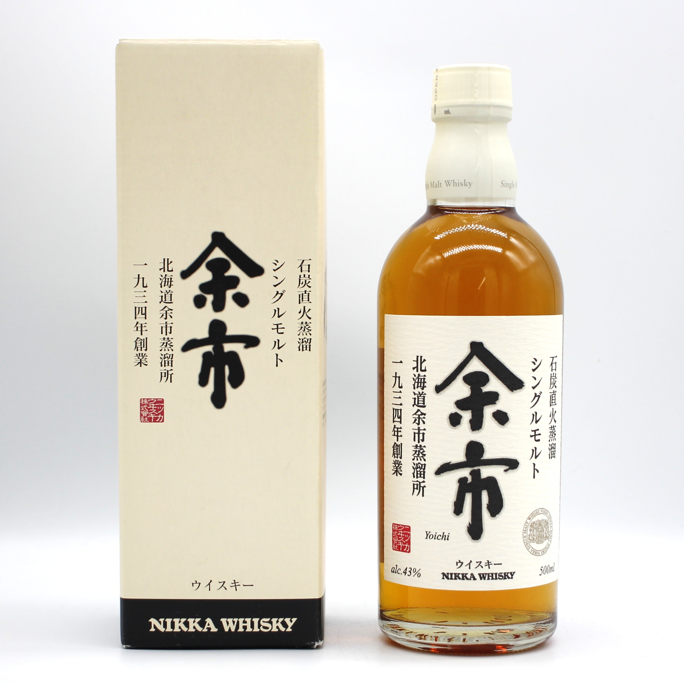 ニッカ ウイスキー シングルモルト 余市 石炭直火蒸溜 43% 500ml