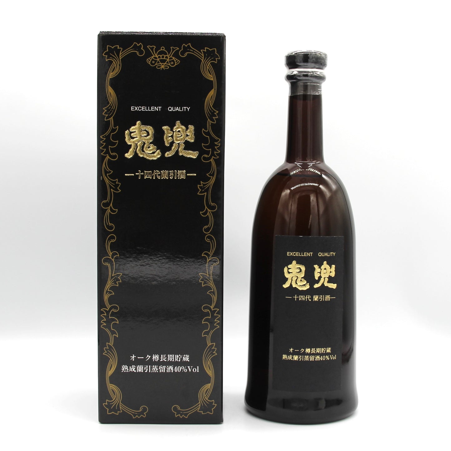 高木酒造 十四代 本格焼酎 蘭引酒 鬼兜 オーク樽長期貯蔵 熟成蘭引蒸留酒 米焼酎 40% 720ml 箱付き