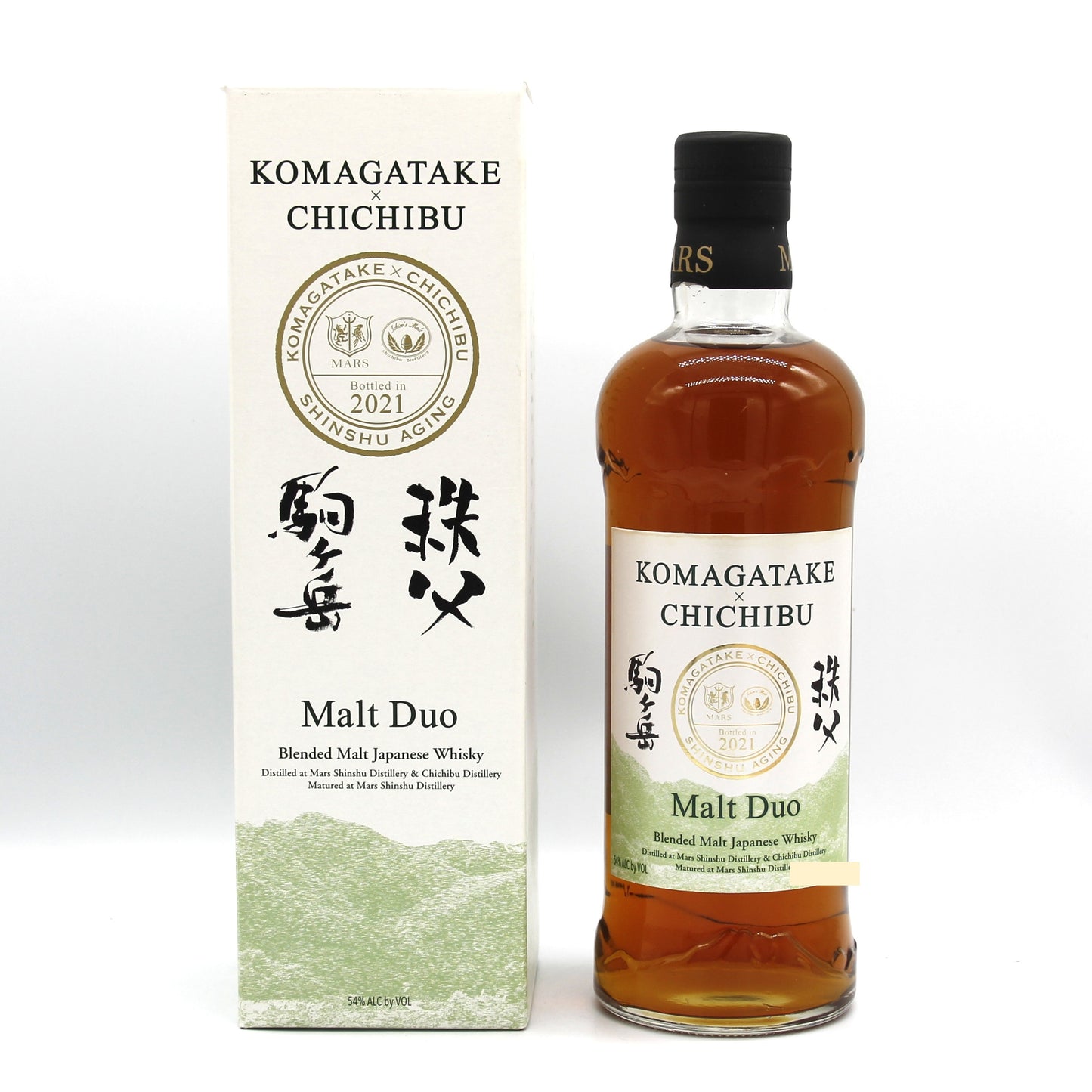 本坊酒造 MARS WHISKY Malt Duo KOMAGATAKE × CHICHIBU ブレンデッドモルト ジャパニーズウイスキー 駒ヶ岳 秩父 2021  54% 700ml 箱付き