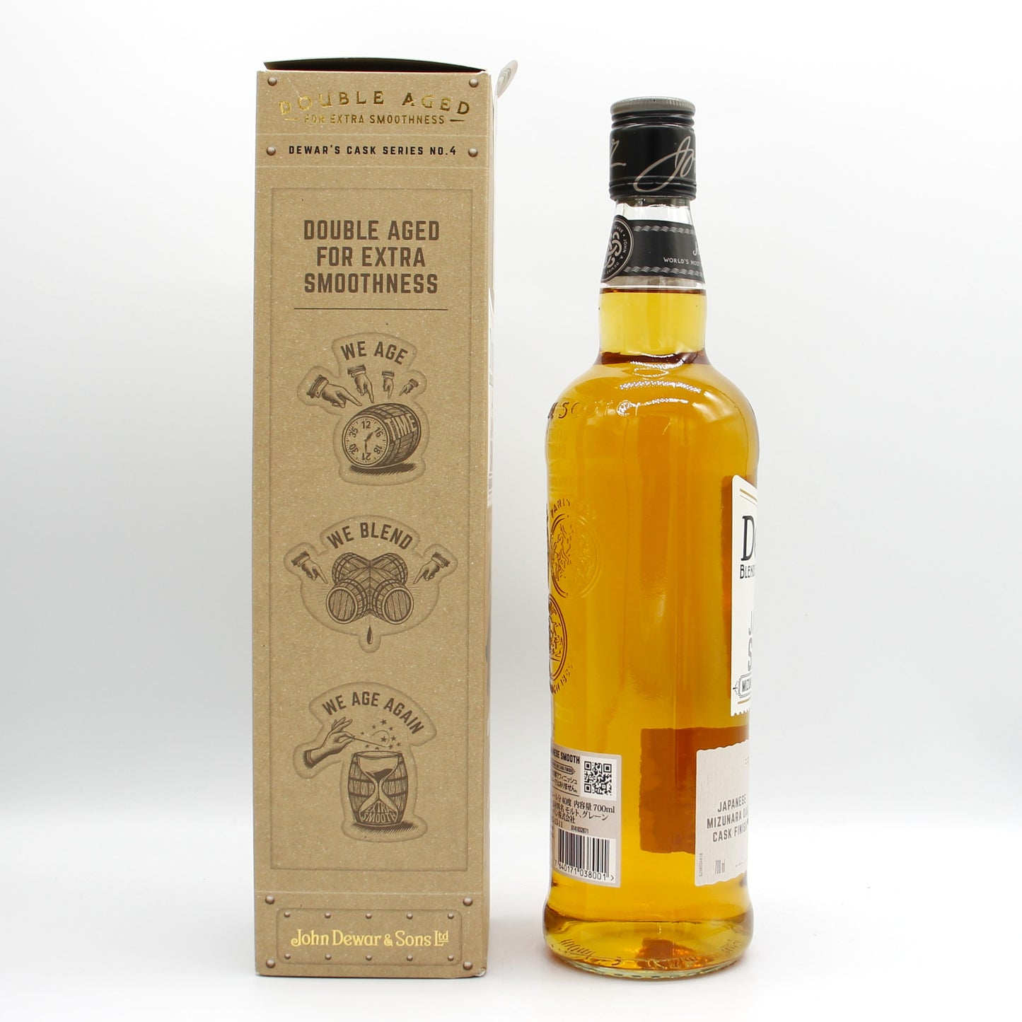 デュワーズ  12年 ブレンデッドスコッチ ウイスキー 40％ 700ml 箱無し+デュワーズ 8年 ジャパニーズスムース ブレンデッドスコッチ ウイスキー 40％ 700ml 箱付き 2本セット