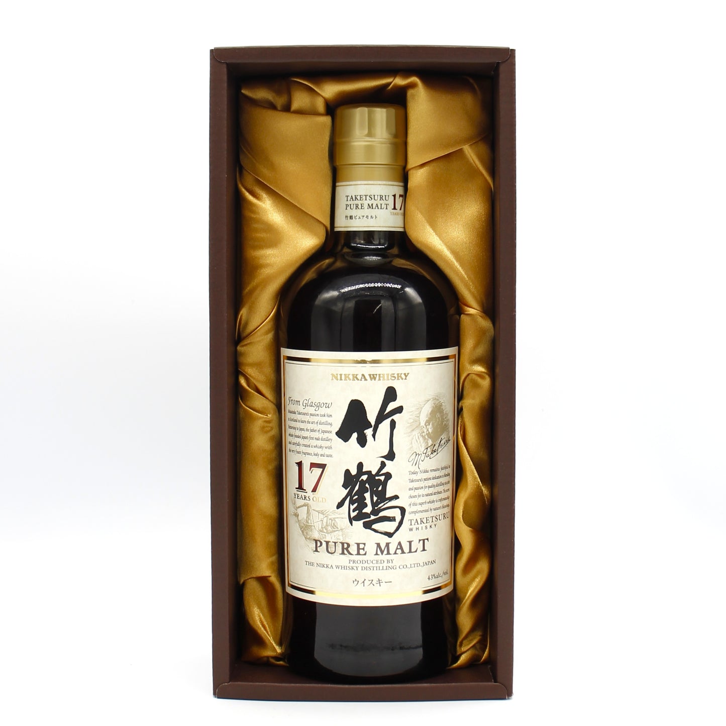 ニッカ ウイスキー ピュアモルト 竹鶴 17年 スリムボトル 新ラベル 43% 700ml 箱付き