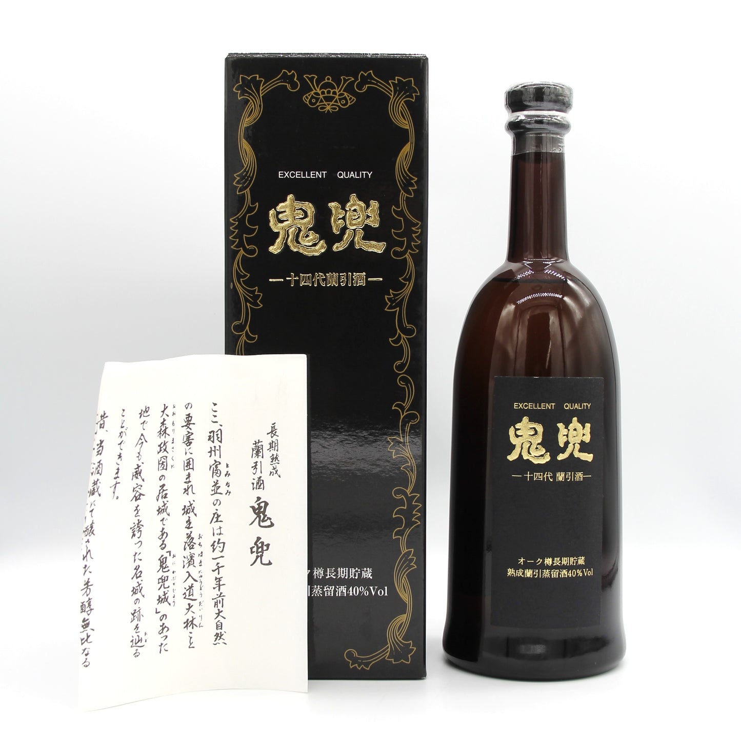 高木酒造 十四代 本格焼酎 蘭引酒 鬼兜 オーク樽長期貯蔵 熟成蘭引蒸留酒 米焼酎 40% 720ml 箱付き
