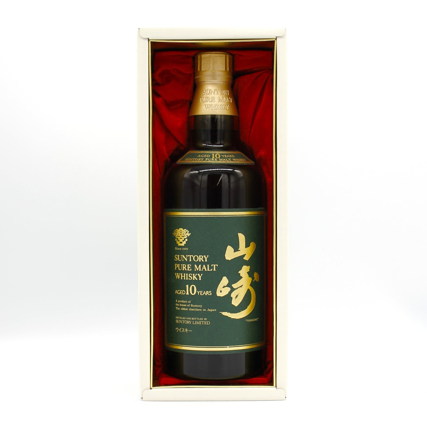 サントリー ピュアモルト ウイスキー 山崎 10年 グリーンラベル 金花 40% 750ml 箱付き （1）