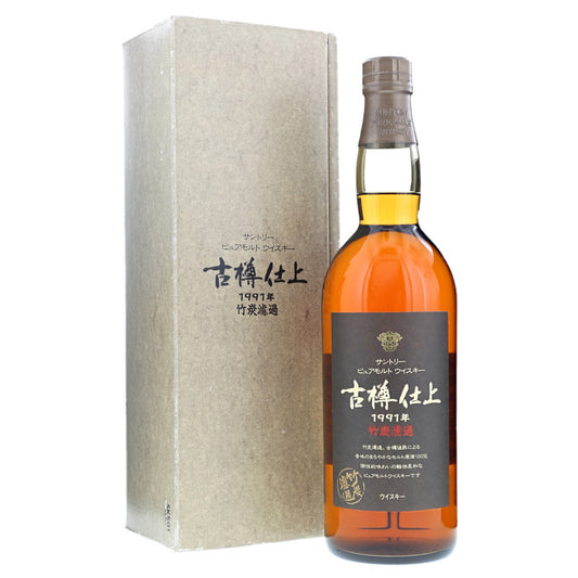 サントリー ピュアモルト ウイスキー 古樽仕上 1991年 竹炭濾過 43% 750ml 箱付き