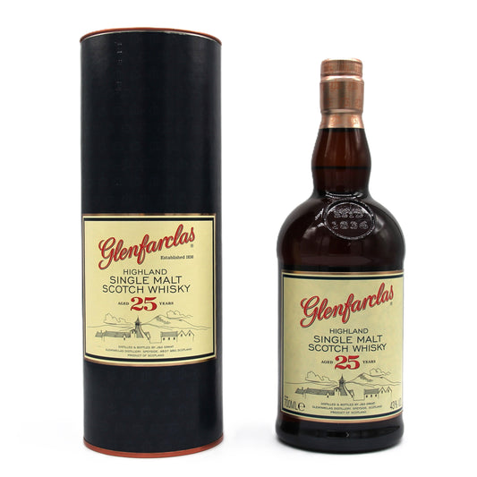 グレンファークラス 25年 シングルモルトウイスキー Glenfarclas HIGLAND SINGLE MALT SCOTCH WHISKY 43% 700ml 箱付き