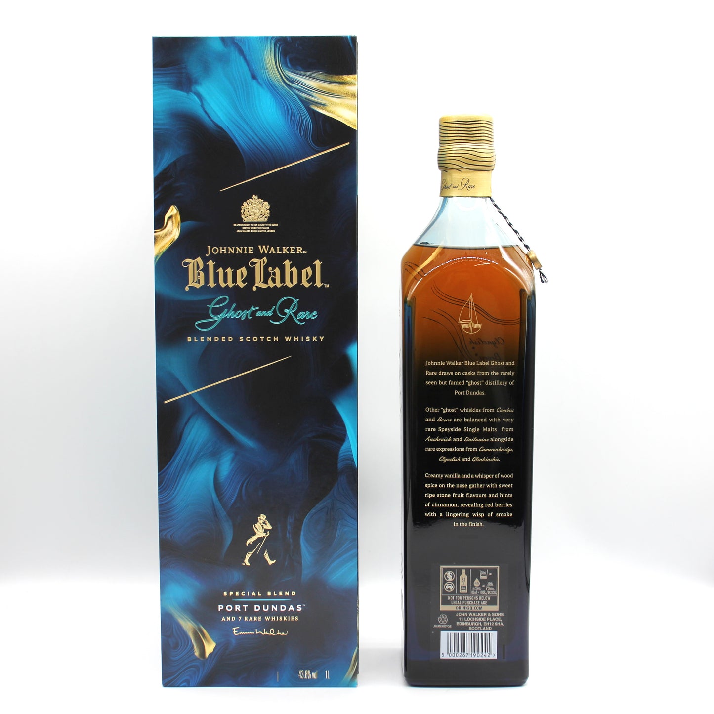 ジョニーウォーカー ブルーラベル ゴースト＆レア ポートダンダス JOHNNIE WALKER BLUE LABEL PORT DUNDAS ブレンデッド スコッチ ウイスキー 43.8% 1000ml 箱付き