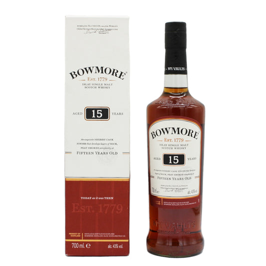 BOWMORE ボウモア 15年 シェリーカスクフィニッシュ シングルモルト スコッチ ウイスキー 43% 700ml 箱付き ※旧デザイン