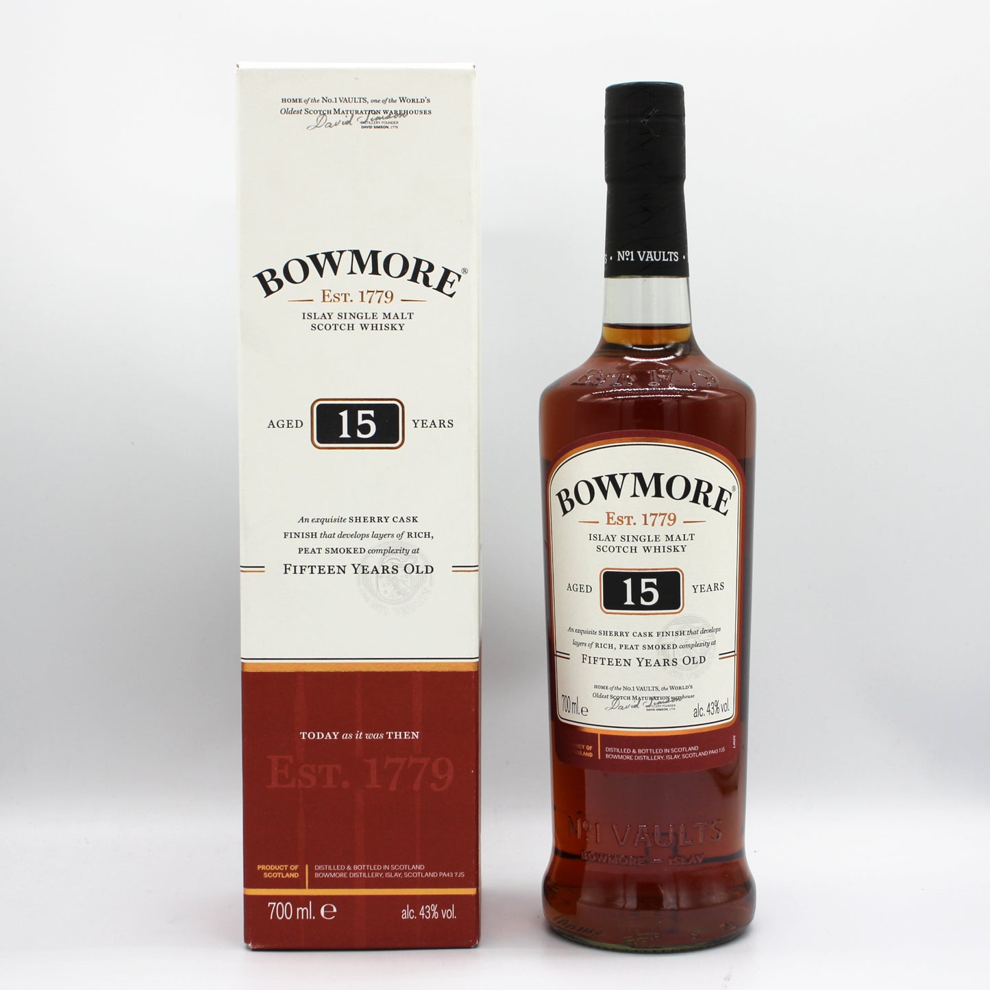 BOWMORE ボウモア 15年 シェリーカスクフィニッシュ シングルモルト スコッチ ウイスキー 43% 700ml 箱付き ※旧デザイン