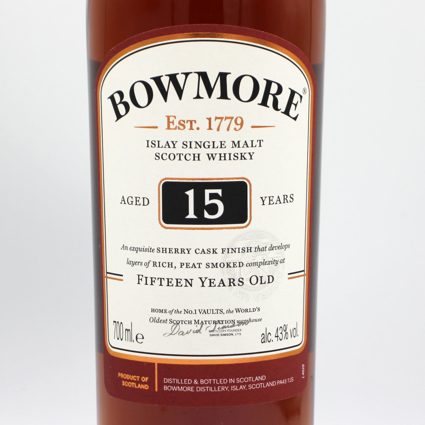 BOWMORE ボウモア 15年 シェリーカスクフィニッシュ シングルモルト スコッチ ウイスキー 43% 700ml 箱付き ※旧デザイン