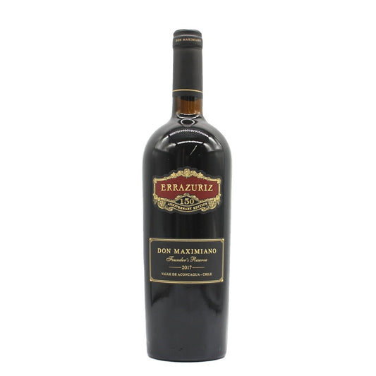 エラスリス・ドン・マキシミアーノ・ファウンダーズ・レゼルヴ 150周年記念ボトル 2017年 赤ワイン 14% 750ml 箱無し (Errazuriz Don Maximiano Founder's Reserve)