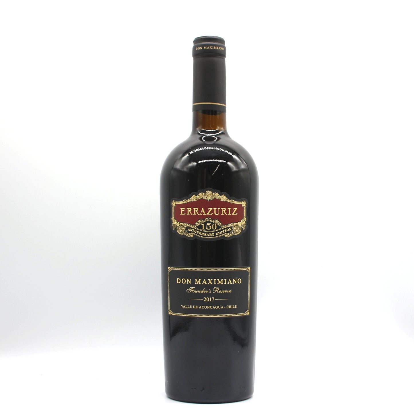 エラスリス・ドン・マキシミアーノ・ファウンダーズ・レゼルヴ 150周年記念ボトル 2017年 赤ワイン 14% 750ml 箱無し (Errazuriz Don Maximiano Founder's Reserve)