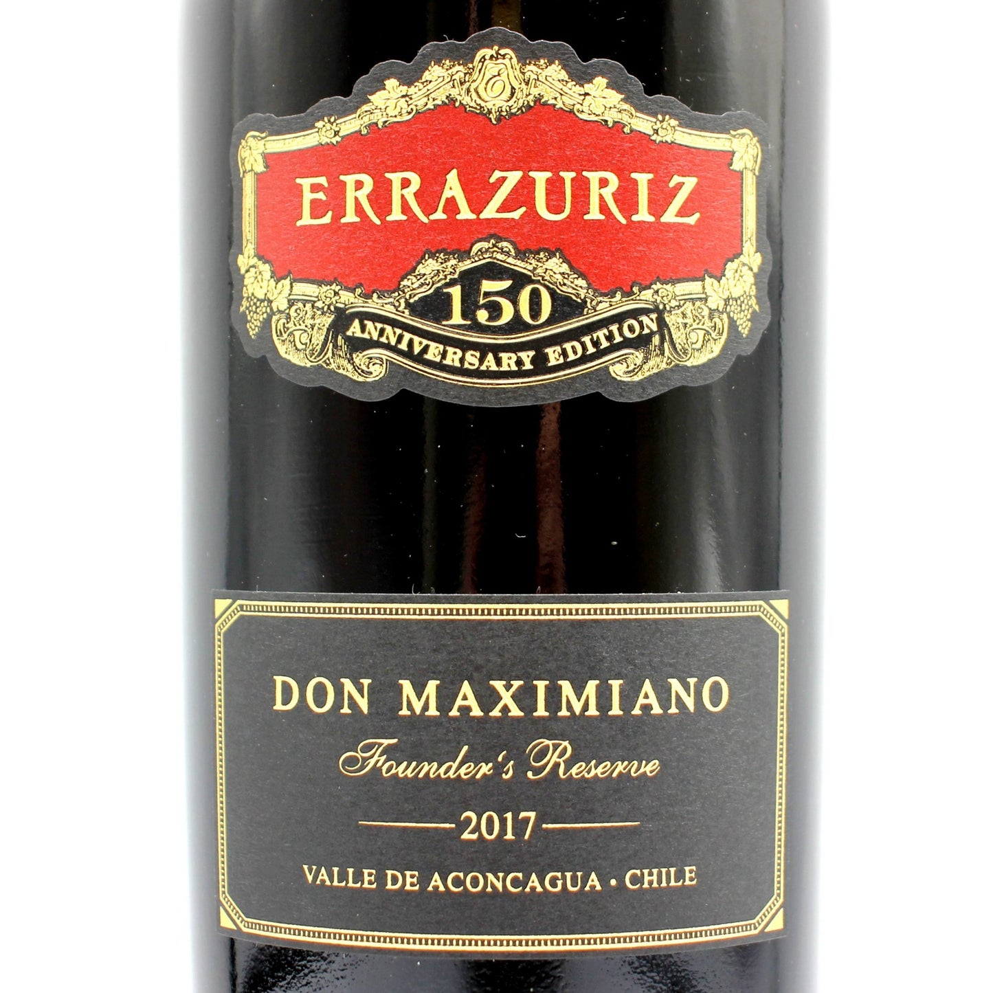 エラスリス・ドン・マキシミアーノ・ファウンダーズ・レゼルヴ 150周年記念ボトル 2017年 赤ワイン 14% 750ml 箱無し (Errazuriz Don Maximiano Founder's Reserve)