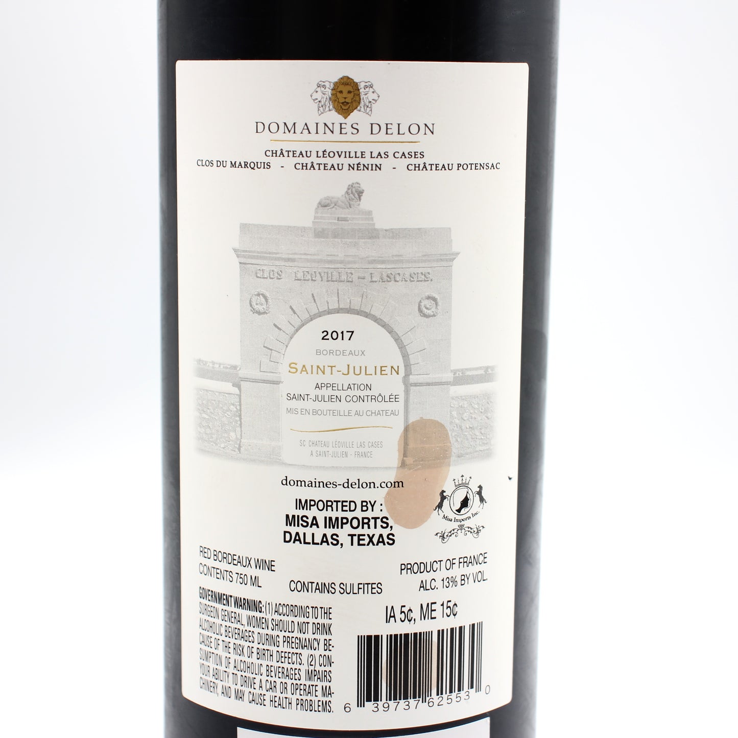 シャトー･レオヴィル･ラス･カーズ 2017 赤ワイン 13% 750ml (CHATEAU LEOVILLE LAS CASES ST.JULIEN 2017 ) ※ラベル難有