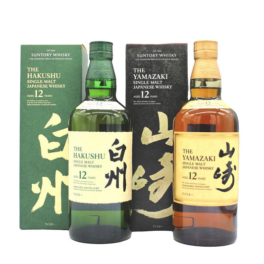 サントリー シングルモルト ウイスキー 山崎 12年 43% 700ml+白州 12年 43% 700ml 飲み比べ ２本セット 箱付き
